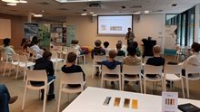Students listening to a lecture about chip packaging